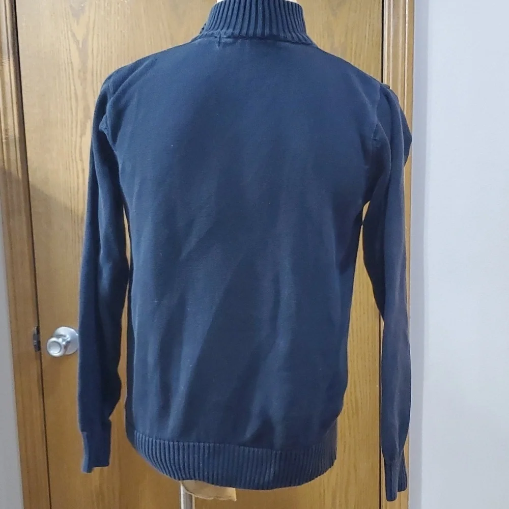 Oscar de la renta black and grey 1/4 zip sweater